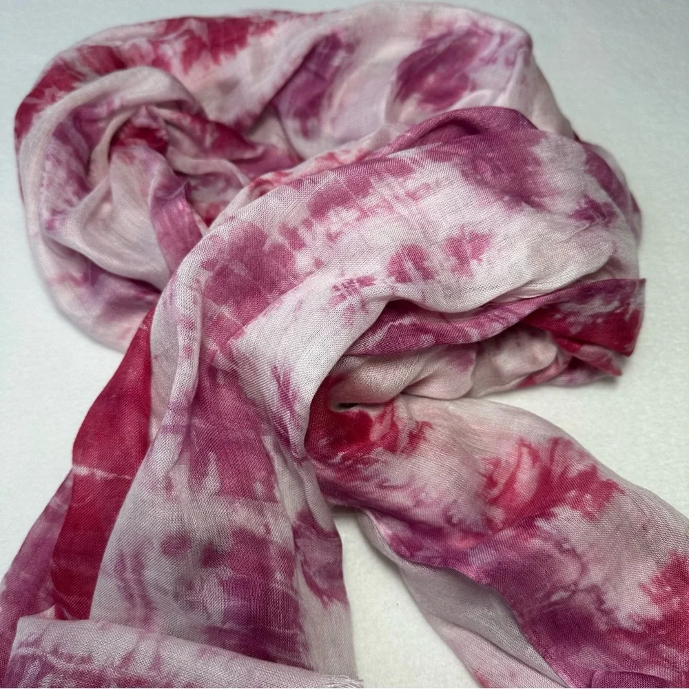 Michael Stars Tie Dye Pink White Oversized Blanket Scarf Neiman Marcus NWT